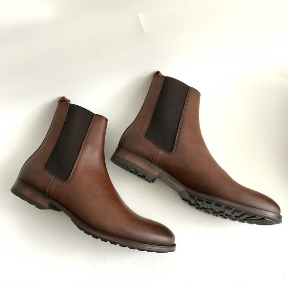 nae Chelsea Ankle Boots Men Size 46 US 12M Brown Pull On Durable Sustainable - Picture 5 of 12